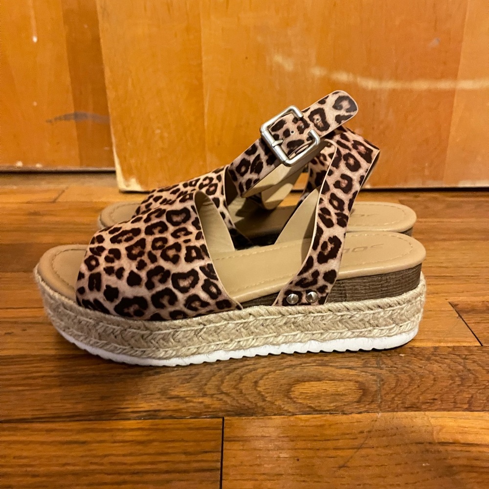 Soda Leopard Platform Sandals
